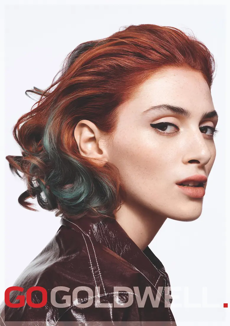 Photos of Goldwell models and hair products