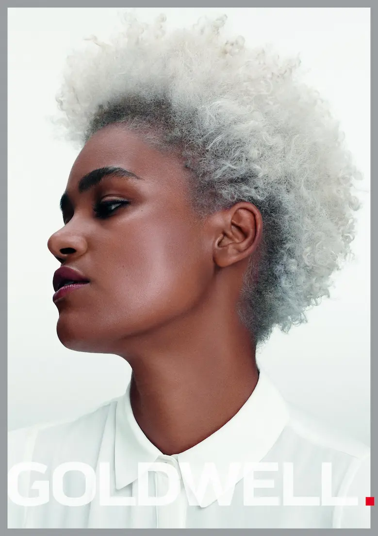 Photos of Goldwell models and hair products